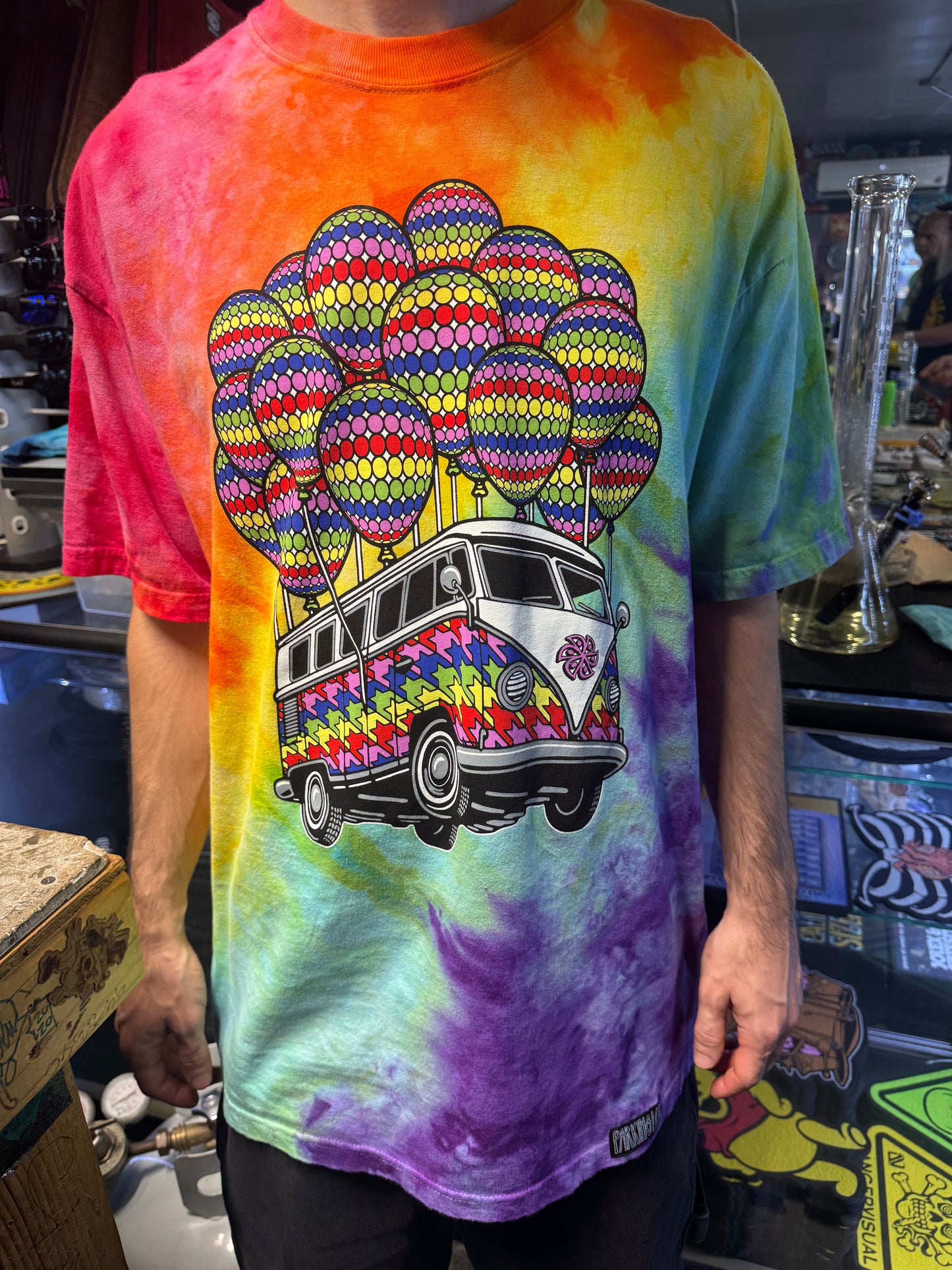 Parking Lot Collective Slinger Tie Dye Rainbow Shirt