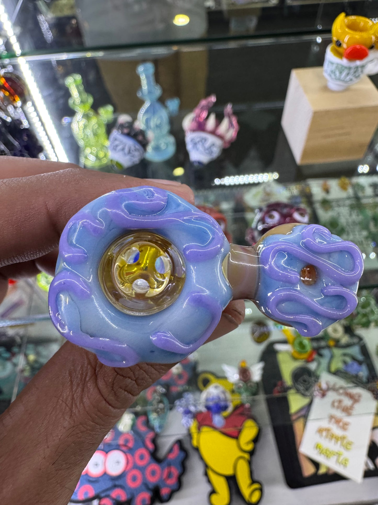 KGB x Swiss Perc 14mm 3 hole slide blue/purple