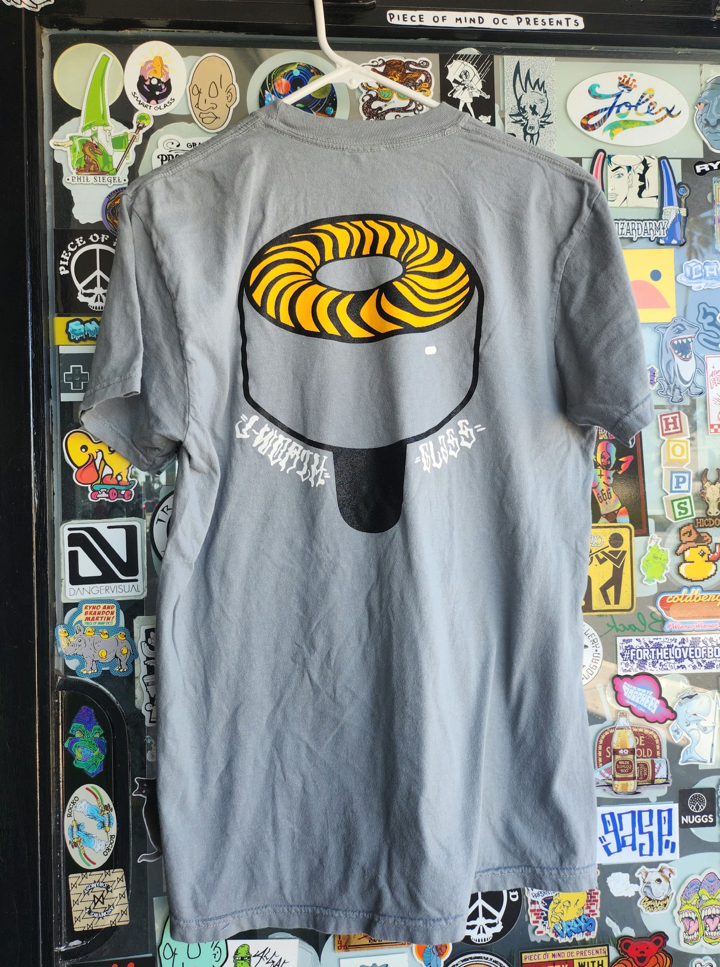 Jworth Skate Wheel Tee Shirt Front and Back graphic